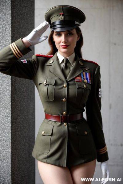 German in wwii army uniform, saluting - ai-porn.ai - Germany on pornsimulated.com