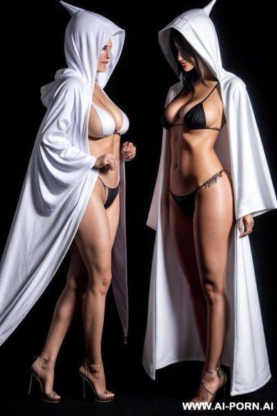 Woman wearing klan robes and hood - ai-porn.ai on pornsimulated.com