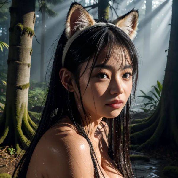 , japanese,woman,twenties,(RAW photo, best quality, masterpiece:1.1), (realistic, photo-realistic:1.2), ultra-detailed, ultra high res, physically-based rendering,long hair,messy hair,black hair,hair behind - pornmake.ai - Japan on pornsimulated.com