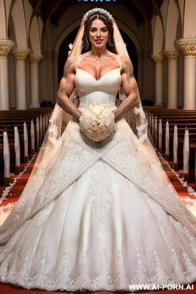 Bride, wedding gown, church - ai-porn.ai on pornsimulated.com