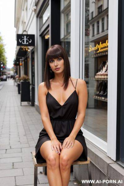 Full body view, tanned skin, beautiful boobs, beautiful face, beautiful dress ,brunette, hig heels (beautiful legs).princess,, goth - ai-porn.ai on pornsimulated.com