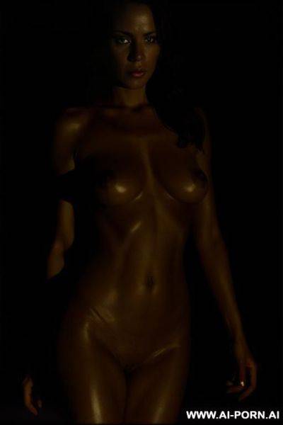 Wife from breaking bad, nude, low light, ((( in dark room))), body in shade - ai-porn.ai on pornsimulated.com