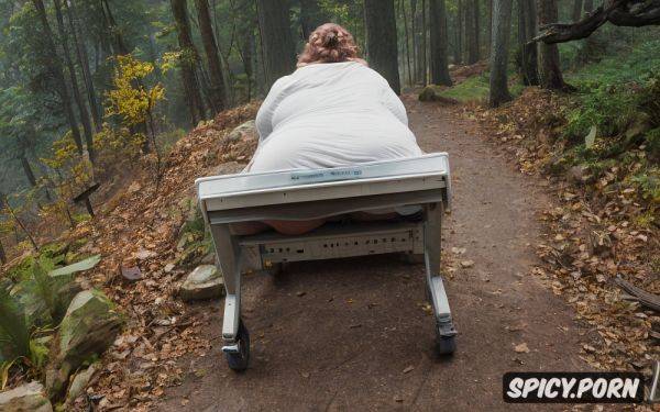 Ugly fat grandma, hairy pussy, very old ssbbw, spreading legs on the forest - spicy.porn on pornsimulated.com