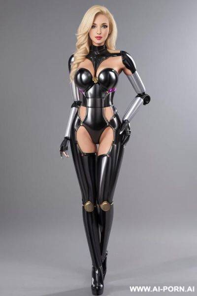 Sexy blonde robot, standing, full body view - ai-porn.ai on pornsimulated.com