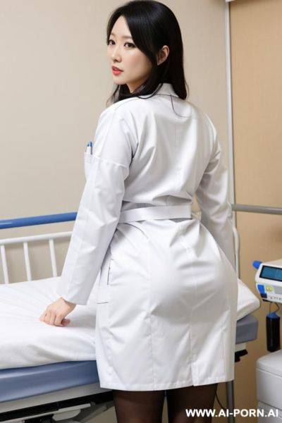 Japanese white woman, mega big tis , doctor dress , big ass, front view, she is in the hospital - ai-porn.ai - Japan on pornsimulated.com