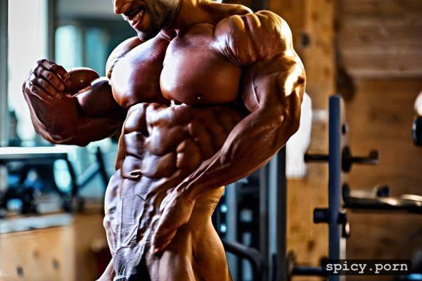 Bodybuilder, highres, solo, 8k, huge muscled legs, hunk, posing in the gym - spicy.porn - India on pornsimulated.com