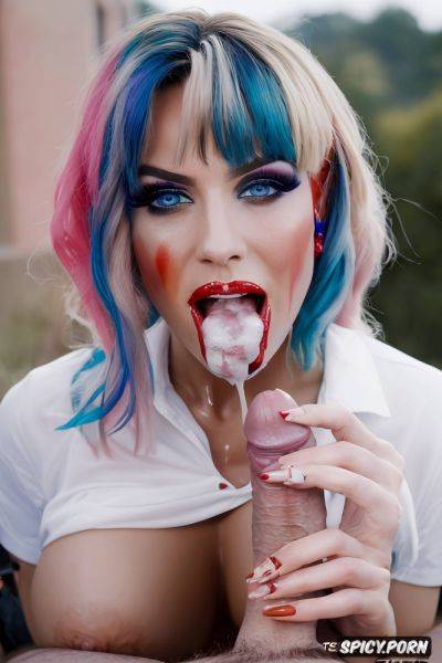 Hair like harley quinn, huge dick cum dripping on face color having sex - spicy.porn on pornsimulated.com