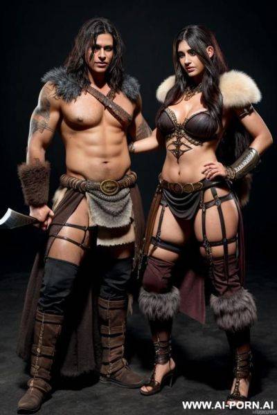 Fantasy setting, (((couple))), female barbarian - ai-porn.ai on pornsimulated.com