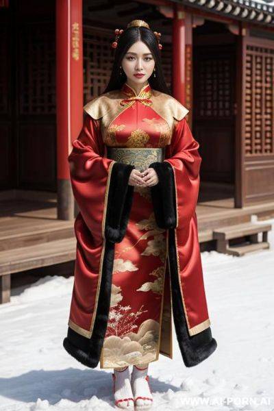 Chinese traditional clog, silk, winter clothes, palace, beautiful face, perfect body, big eyes, big breasts, chinese ((ultra realistic)) ((highest quality)) - ai-porn.ai - China on pornsimulated.com