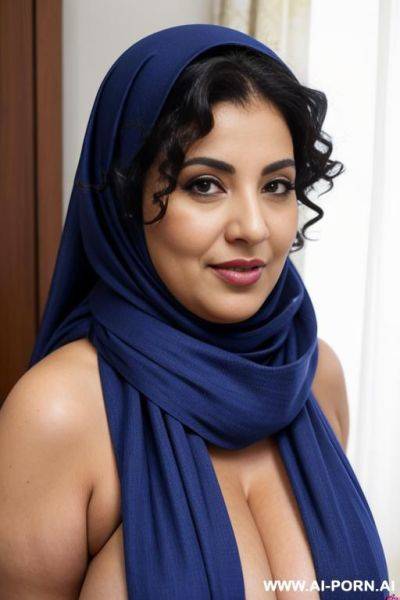 Bbw old middle eastern with big saggy tits and curly hair under scarf - ai-porn.ai on pornsimulated.com