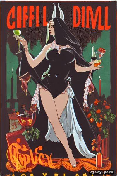 Cappiello, old, orange, lithograph, poster, full body, red, vintage style - spicy.porn on pornsimulated.com