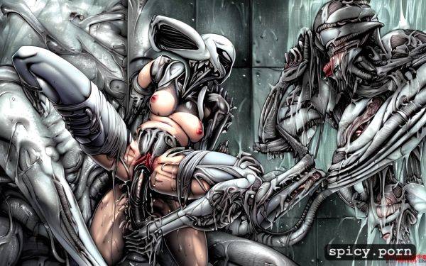 Male xenomorph, creampie, glistening, giger style, pools of cum - spicy.porn on pornsimulated.com