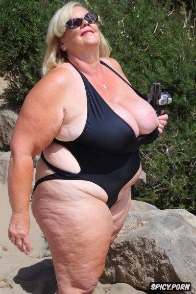 Ssbbw, camel toe, beach, beautiful face, blonde gilf, huge tits - spicy.porn on pornsimulated.com