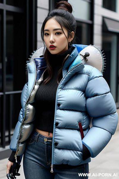 (((thick blue puffer jacket))) - ai-porn.ai on pornsimulated.com