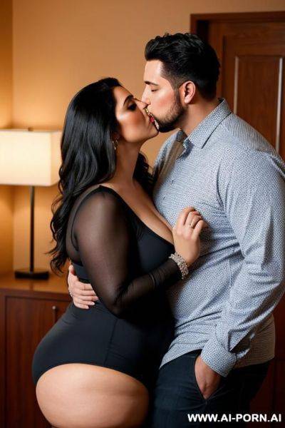 Bbw curvy woman kissing a man - ai-porn.ai on pornsimulated.com