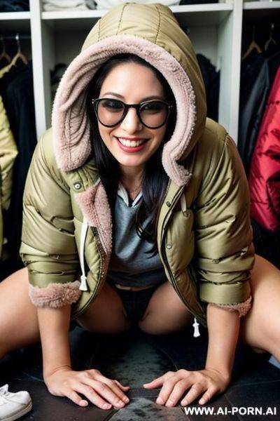 (((thick puffer jacket with fur hood))), cum dripping pussy - ai-porn.ai on pornsimulated.com