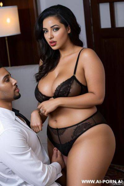 Curvy sexy moroccan woman having missionary sex with black dude and kissing - ai-porn.ai - Morocco on pornsimulated.com