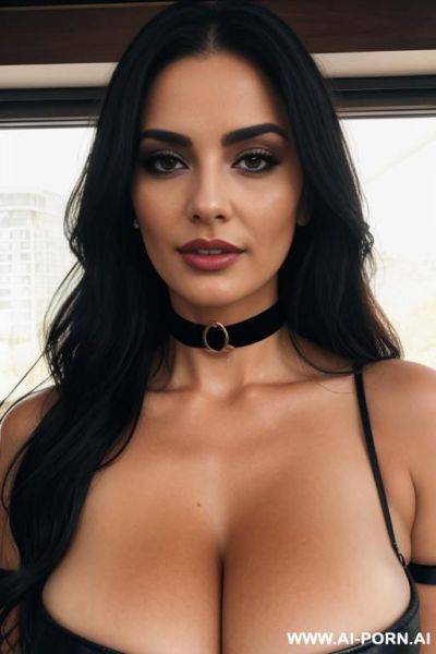 Woman, big breasts, decollete, cleavege, choker - ai-porn.ai on pornsimulated.com