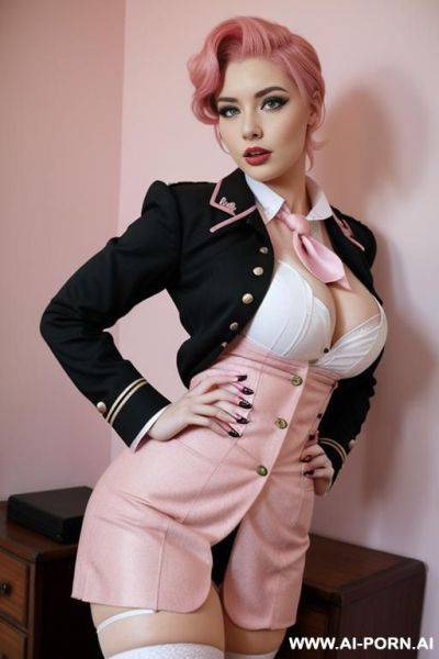 Women with pink hair and tails vintage uniforms with big tits - ai-porn.ai on pornsimulated.com