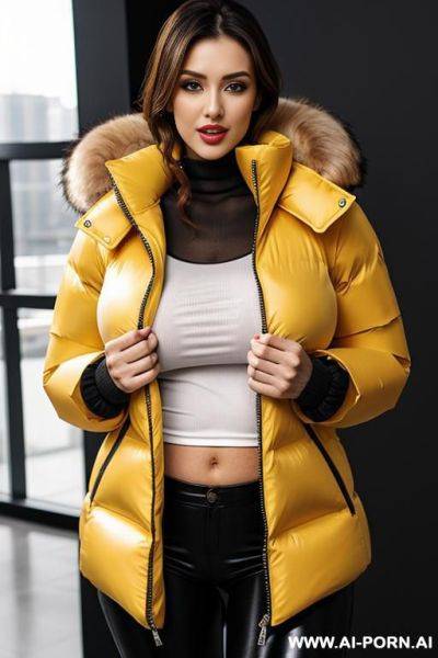 Women wearing huge oversized puffer jacket, huge boobs, inse orgasm - ai-porn.ai on pornsimulated.com