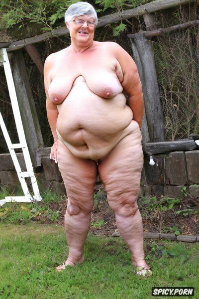 An old fat granny standing naked with obese belly, venus mound - spicy.porn on pornsimulated.com