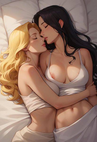 2 Girls Cuddling - xgroovy.com on pornsimulated.com