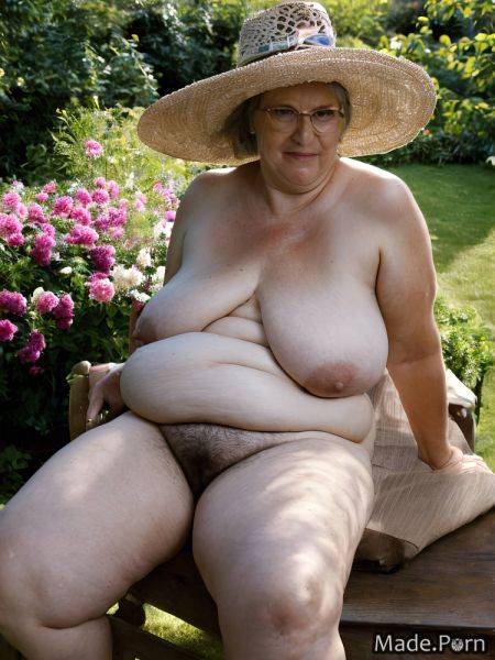 House garden gigantic boobs woman sitting 70 hairy made AI porn - made.porn on pornsimulated.com