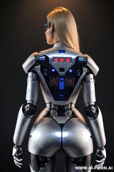 Sexy, fully robotic body, back view - ai-porn.ai on pornsimulated.com