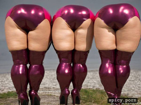 Chubby, sagging tits, photo, pink latex thigh high high heels - spicy.porn on pornsimulated.com