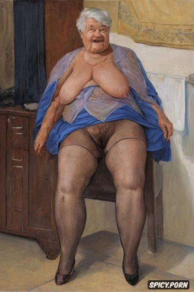 The very old fat grandmother has nude pussy under her skirt - spicy.porn on pornsimulated.com