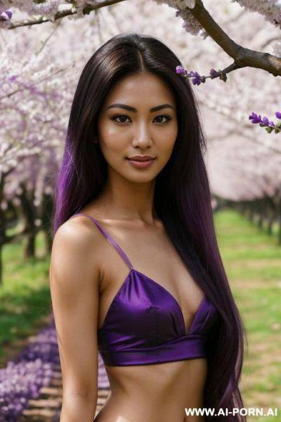 (highest quality) (visually pleasing) (se-ira sodesh-iro) medium closeup, her tanned body, detailed eyes, purple pupils, flowing hair, japanese, various hairstyles, cheerful cougar, heroic look, - ai-porn.ai - Japan on pornsimulated.com