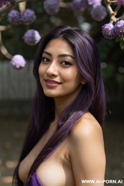 (highest quality) (visually pleasing) (se-ira sodesh-iro) medium closeup, her tanned body, detailed eyes, purple pupils, flowing hair, japanese, various hairstyles, cheerful escort, slutty look, - ai-porn.ai - Japan on pornsimulated.com