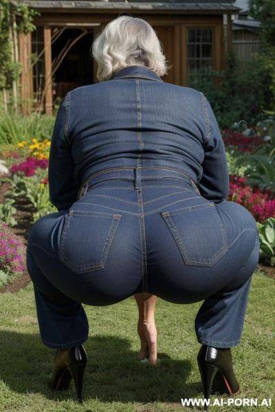 (housewife) (squatting) (garden) (pulled pants down) (pussy) (flash ass) - ai-porn.ai on pornsimulated.com