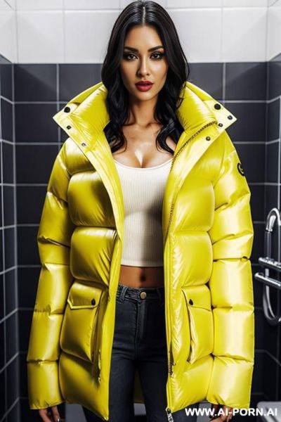 Gigantic oversized puffer jacket, cum shower - ai-porn.ai on pornsimulated.com