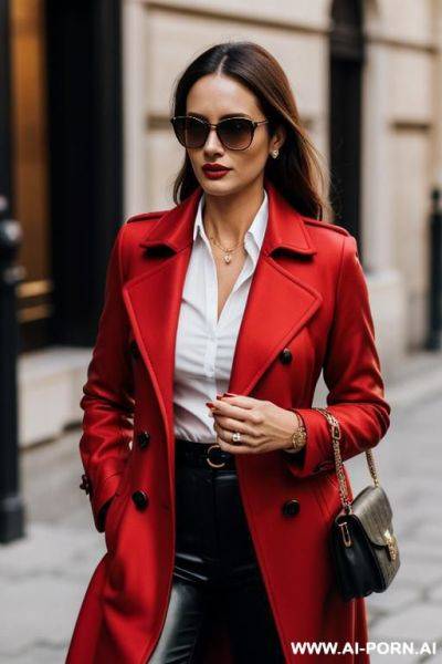 (elegan) (italian) red coat sunglasses (shirt) - ai-porn.ai - Italy on pornsimulated.com