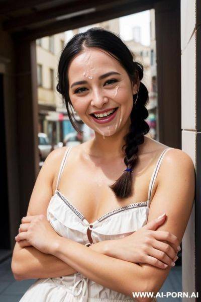 2 turkish women who is laughing on the street after someone has cum on her face - ai-porn.ai - Turkey on pornsimulated.com