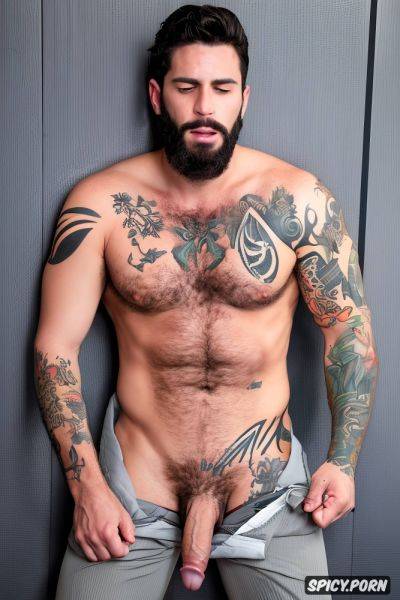 Hombre solo super realista cuerpo atletico musculoso barba cerrada musculoso barzos tatuados desnudo superdotado pene grande erecto xxl - spicy.porn on pornsimulated.com