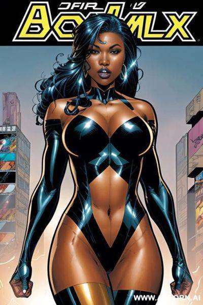 (((comics art))), black woman, tall, fit amazon woman, super hero - ai-porn.ai on pornsimulated.com