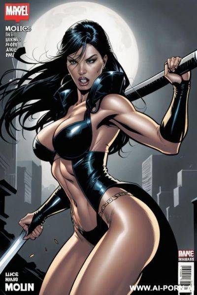 (((comics art))), toned woman, angry face, swinging sword - ai-porn.ai on pornsimulated.com