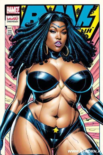 (((comics art))), black woman, bbw, super hero - ai-porn.ai on pornsimulated.com