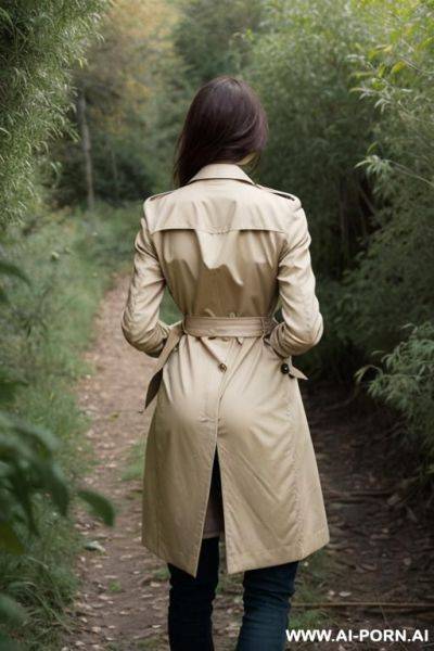 Elegant italian trenchcoat shirt weeds bushes squatting - ai-porn.ai - Italy on pornsimulated.com