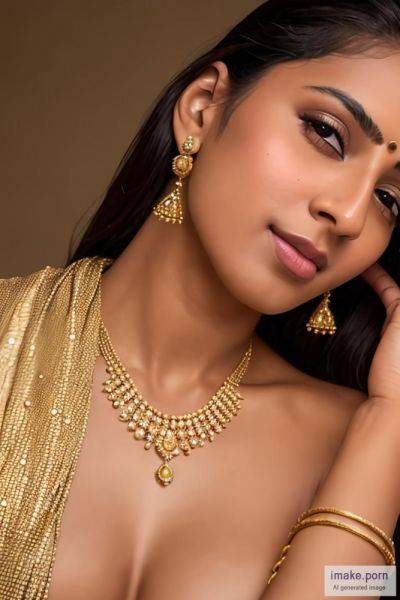 Indian girl with gold jewels and neck belt - imake.porn - India on pornsimulated.com