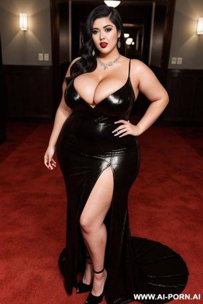 [red carpet][long dress][e-girl][tattoo][slutty][curvy] - ai-porn.ai on pornsimulated.com