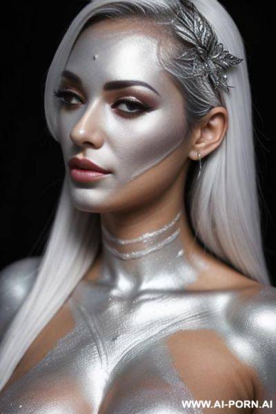 Multiple gorgeous brazilian bimbos covered completely with silver bodypaint - ai-porn.ai - Brazil on pornsimulated.com