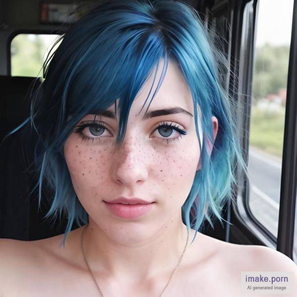 Freckles, Messy, Blue Hair, Skinny, Small Tits, Teen 18+, Bus,... - imake.porn on pornsimulated.com