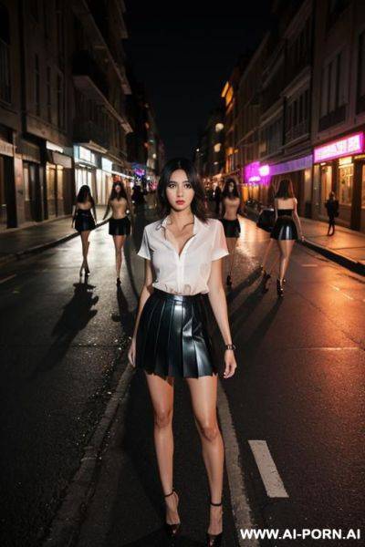 2 womans, prostitute, standing on road - ai-porn.ai on pornsimulated.com