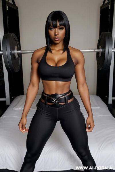 Dark skinned african in sexy gym clothes - ai-porn.ai on pornsimulated.com