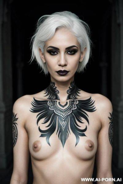 Fully naked goth babe, black tattoos - ai-porn.ai on pornsimulated.com