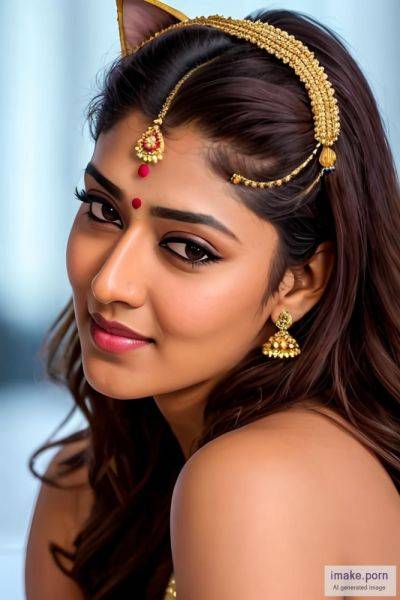 Indian actress nayanthara with cat ears in gold jewels - imake.porn - India on pornsimulated.com