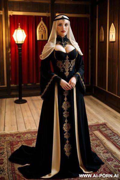 (late medieval harem), (high nobility european dress) (place: arabic norse medieval room) - ai-porn.ai on pornsimulated.com